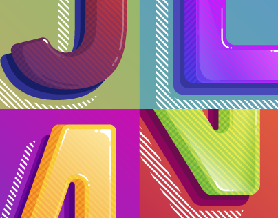 'Just My Type' NFT letters with jelly/crosshatching aesthetic